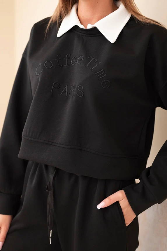 38245_4 Moteriškas , sviestukas, megztinis su apykakle ir tiesios kelnės - Image 2