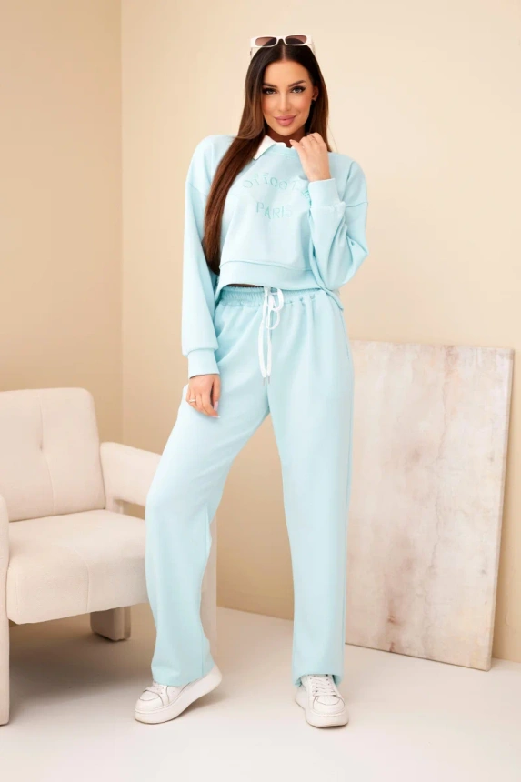 38248_1 Moteriškas , džemperis su apykakle ir tiesios kelnės - Image 3