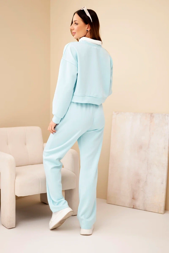 38248_2 Moteriškas , džemperis su apykakle ir tiesios kelnės - Image 4