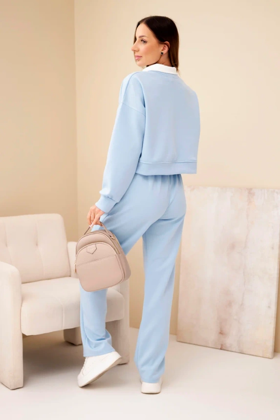 38251_2 Moteriška , sviestukas, džemperis su apykakle ir tiesios kelnės - Image 4