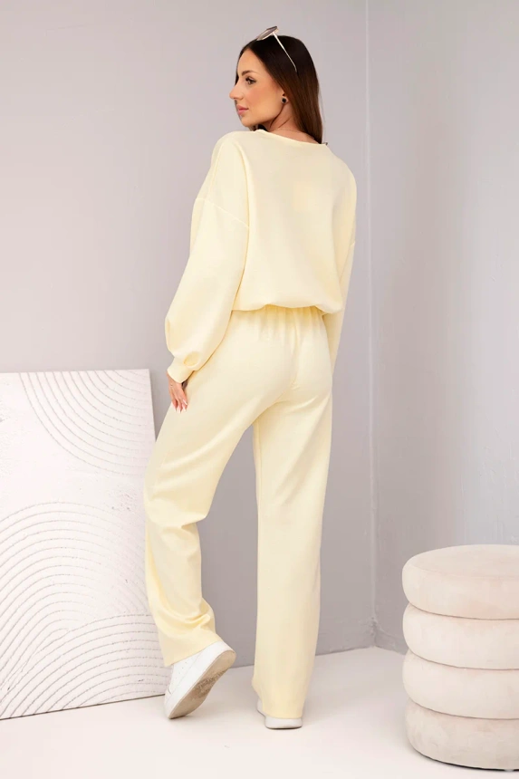 38254_2 Moteriškas su sviestu, džemperis su segtuku ir kelnės su tiesia kojena - Image 4