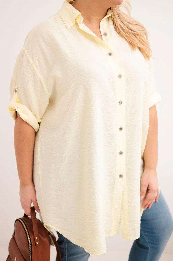 38281_4 Moteriška Plus Size viskozės marškiniai su ilgesne nugara - Image 4