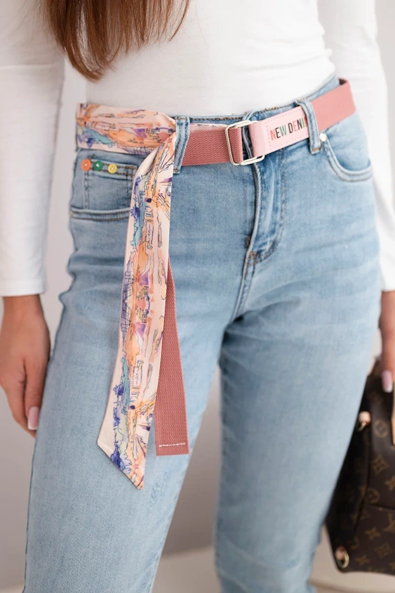 38293_3 Moteriškos kelnės su aukštu liemeniu ir diržu - Image 2