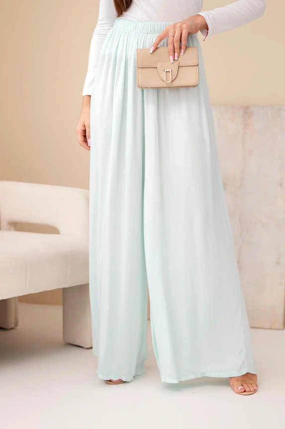 38295_4 Moteriškos pločios viskozės kelnės su gumyte juosmenyje