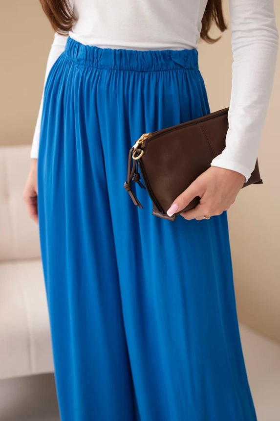 38296_3 Moteryški plačios viskozės kelnės su gumyte juosmens chabrowe - Image 3