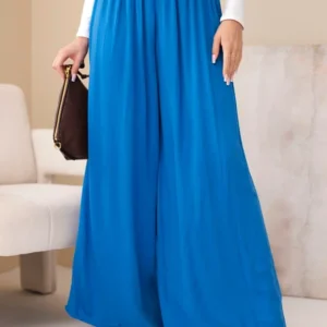 Moteryški plačios viskozės kelnės su gumyte juosmens chabrowe