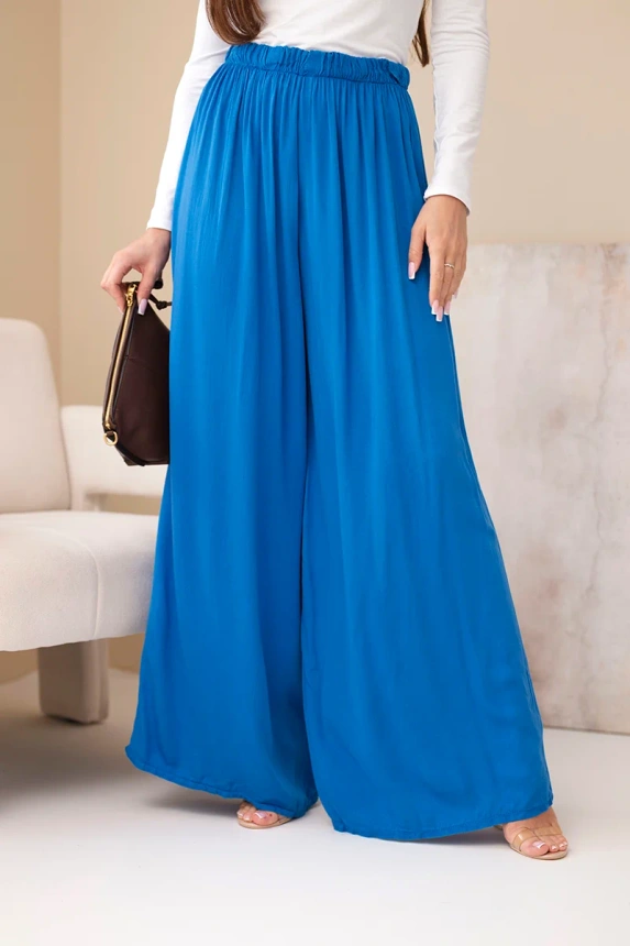 38296_4 Moteryški plačios viskozės kelnės su gumyte juosmens chabrowe