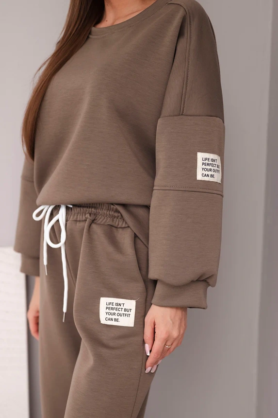 38307_4 Moteriškas , sviestukas, palaidinė + kelnės, fango - Image 4