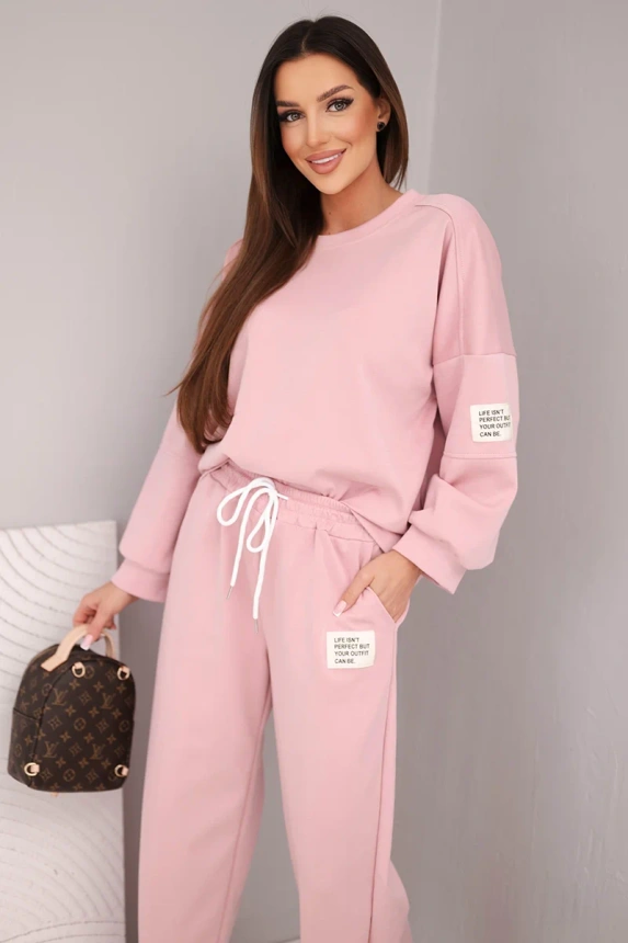 38310_3 Moteriškas sviestukas džemperis + kelnės tamsus