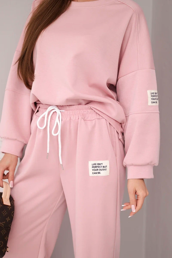 38310_4 Moteriškas sviestukas džemperis + kelnės tamsus - Image 4