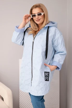 Moteriška Plus Size pamušalu striukė su kapišonu ir užrašu HOPE