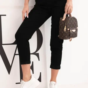 Moteryški džinsai mom fit su aukštu liemeniu ir diržu