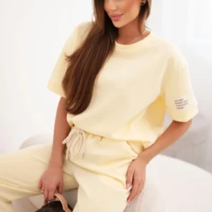 Moteriškas iš viskozės su trumpomis rankovėmis ir kelnėmis