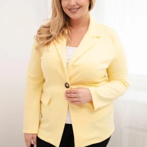 Moteriška viskozinė striukė Plus Size su ilgomis rankovėmis ir apykakle