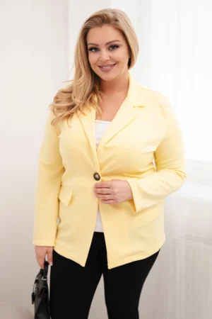 Moteriška viskozinė striukė Plus Size su ilgomis rankovėmis ir apykakle