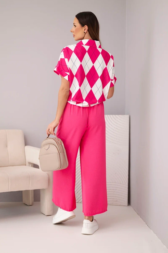 38441_2 Moteriškas , vizkozė, marškiniai su rišimu ir kelnės su guma - Image 3