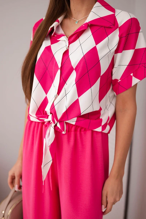 38441_4 Moteriškas , vizkozė, marškiniai su rišimu ir kelnės su guma - Image 4