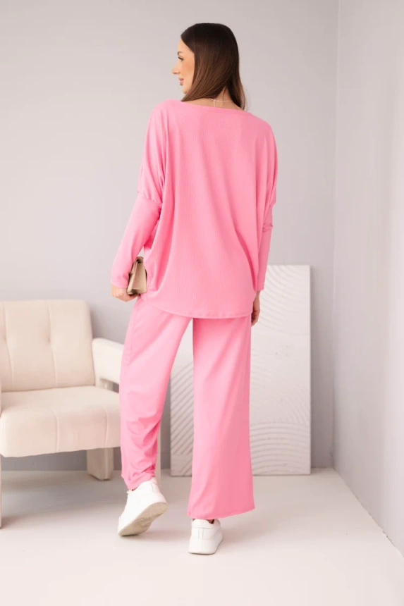 38508_2 Moteriškas viskozinis su laisva palaidine ir kelnėmis šviesiai - Image 3