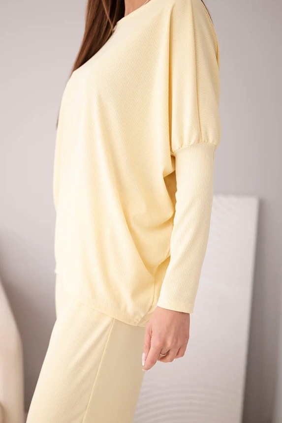 38511_4 Moteriškas kompletas iš viskozės su laisva bluzone ir kelnėmis - Image 4