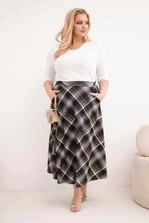 Moteriška Plus Size sijonas su plačiu apačia