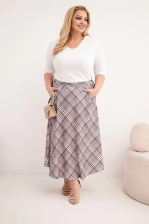 Moteriška Plus Size sijonas su plačiu apačia languotas