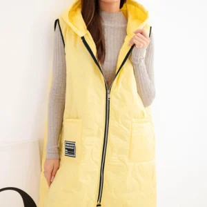 Moteriška pamušaluota liemenė Plus Size su gobtuvu, užsegama užtrauktuku