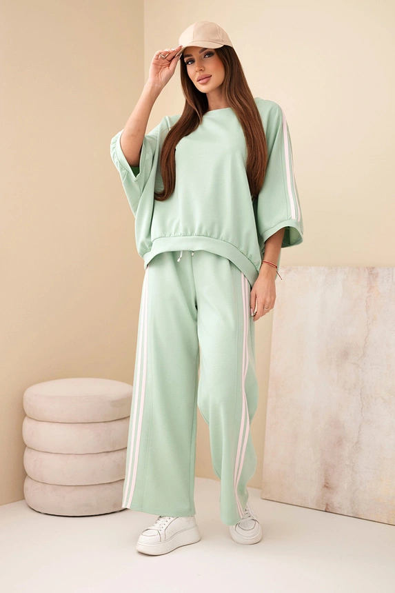 38692_1 Moteriškas viskozės su plačiomis kelnėmis ir laisva palaidine tamsiai