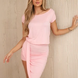 Asimetriška suknelė powder pink