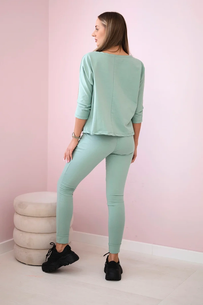 19256_2 Plus Size palaidinės ir kelnių komplektas - Image 3