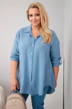 Plus Size muslino marškiniai