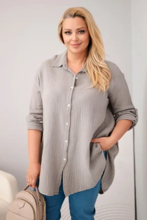 Plus Size muslino marškiniai