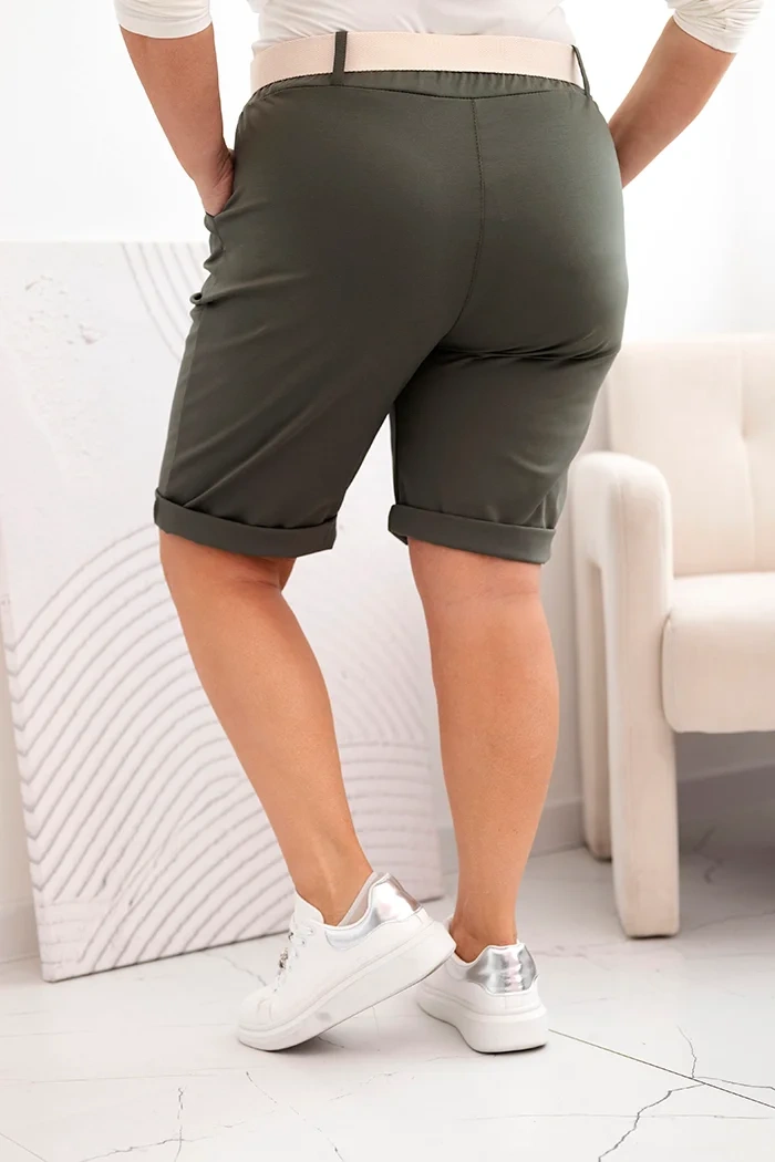 33113_2 Plus Size šortai aukštu liemeniu - Image 3