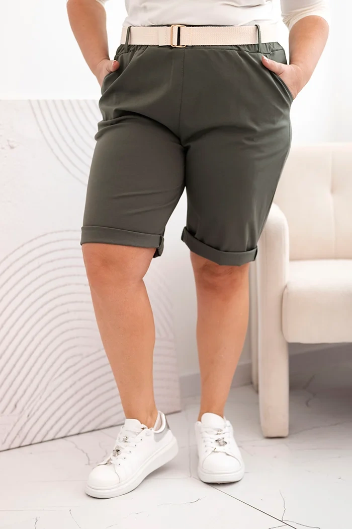 33113_3 Plus Size šortai aukštu liemeniu - Image 2