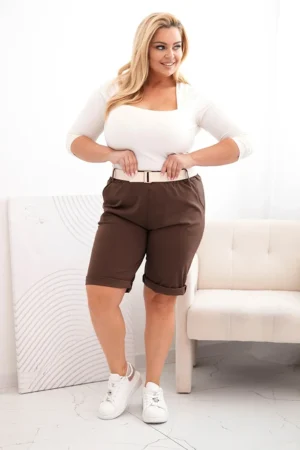 Plus Size šortai aukštu liemeniu