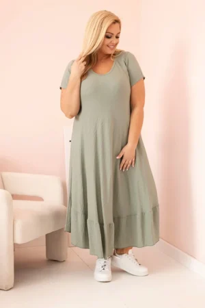 Plus Size suknelė trumpomis rankovėmis