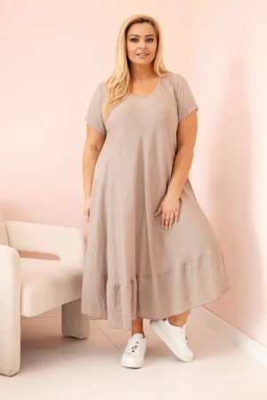 Plus Size viskozinė suknelė su raukiniu