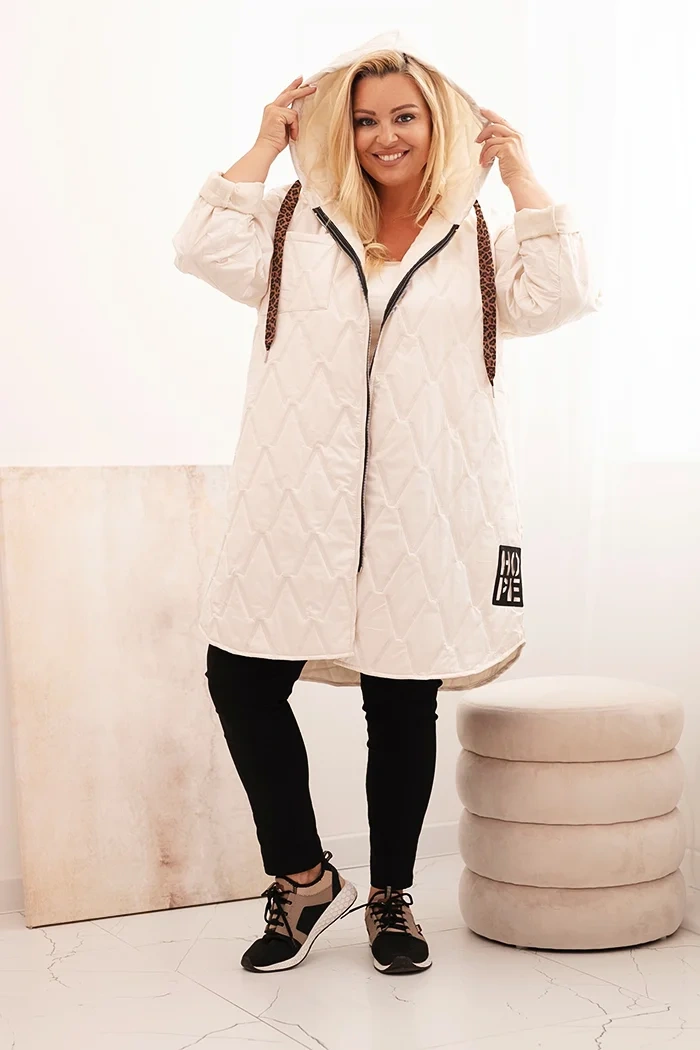 33936_1 Plus Size pūkinė striukė su gobtuvu - Image 2