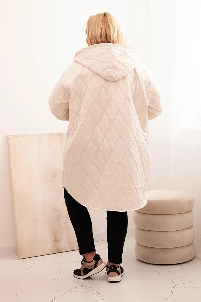 33936_2 Plus Size pūkinė striukė su gobtuvu - Image 3