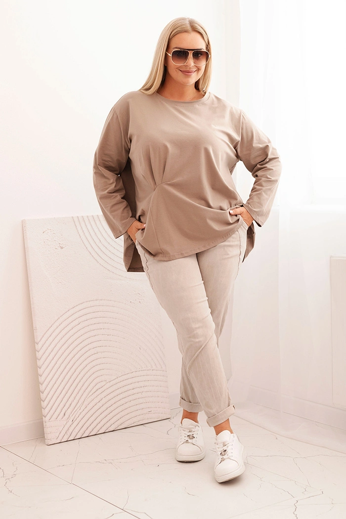 34202_1 Plus Size marškinėliai su raukiniu priekyje - Image 2