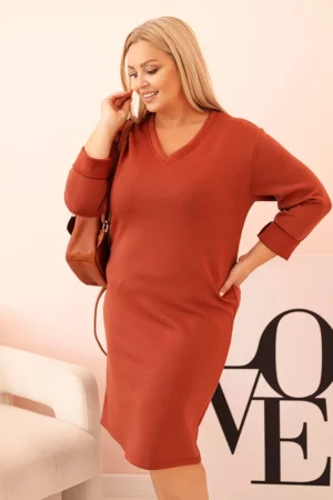 Plus Size suknelė V formos iškirpte