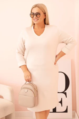 Plus Size suknelė V formos iškirpte