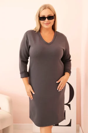 Plus Size suknelė V formos iškirpte