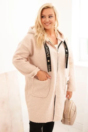Plus Size megztinis su gobtuvu