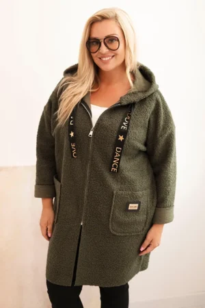 Plus Size oversize megztinis su gobtuvu