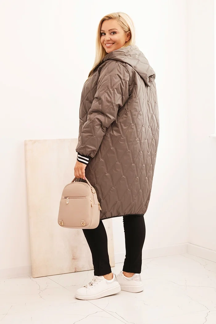 34527_2 Plus Size pūkinė striukė su gobtuvu - Image 3