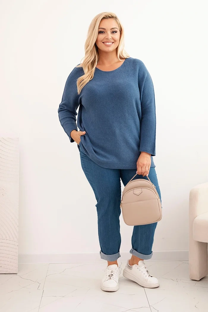 34670_1 Plus Size megztinis laivelio iškirpte - Image 2