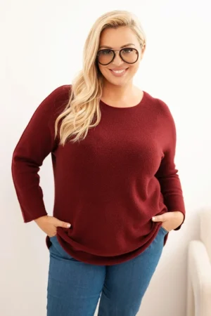 Plus Size megztinis su laivelio iškirpte
