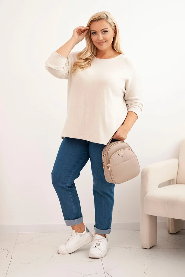 34676_1 Plus Size megztinis laivo formos iškirpte - Image 2