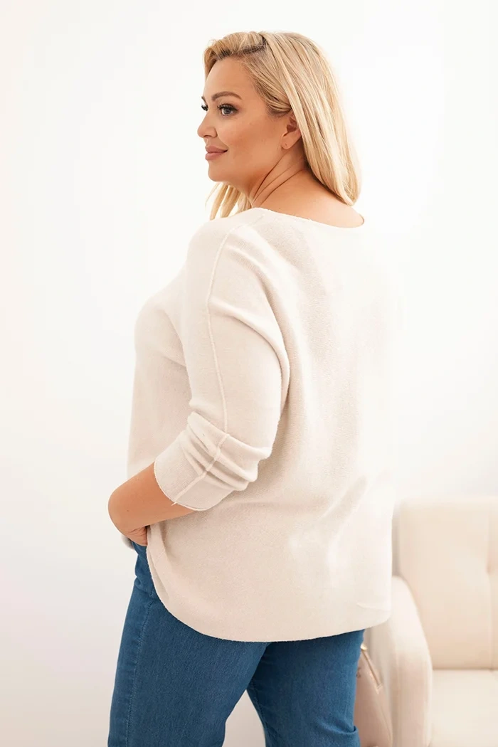 34676_2 Plus Size megztinis laivo formos iškirpte - Image 3