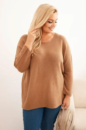 Plus Size megztinis laivelio formos iškirpte
